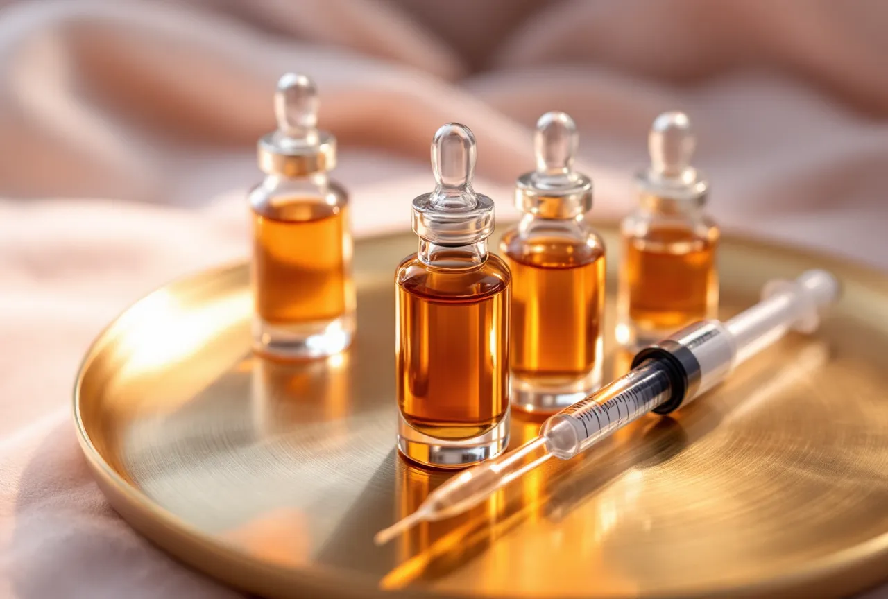 Peptide therapy vials at Auveau wellness clinic
